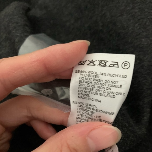 Reiss Laylah double breasted wool blend coat in charcoal grey NWT - Picture 12 of 12